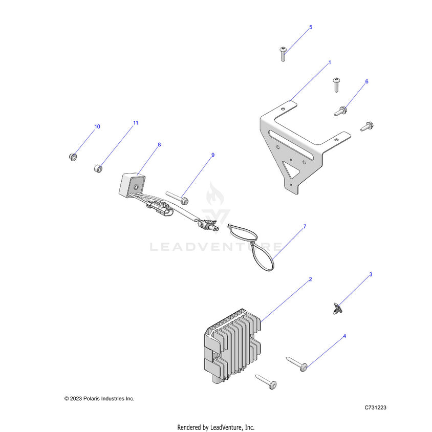 An Image of a Genuine Polaris Parts Schematic Diagram showing the schematic - ELECTRICAL: WIRE HARNESS COMPONENTS - 2022 POLARIS RANGER CREW 570 FULL SIZE