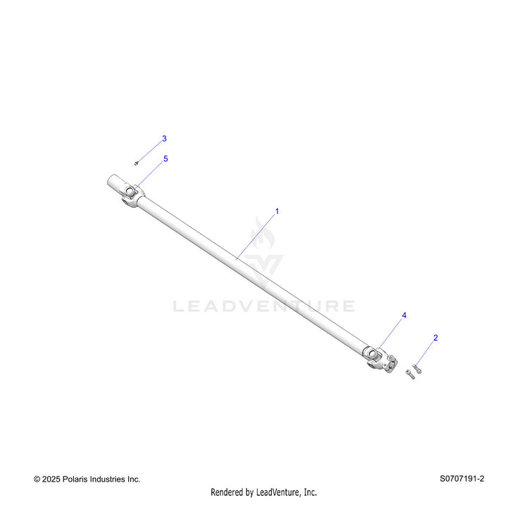 An Image of a Genuine Polaris Parts Schematic Diagram showing the schematic - DRIVE TRAIN: PROP SHAFT - 2026 POLARIS RANGER 570