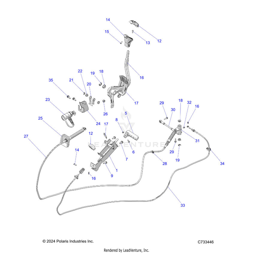 An Image of a Genuine Polaris Parts Schematic Diagram showing the schematic - DRIVE TRAIN: GEAR SELECTOR - 2026 POLARIS RANGER XD 1500 NORTHSTAR