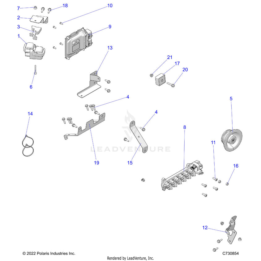 An Image of a Genuine Polaris Parts Schematic Diagram showing the schematic - ELECTRICAL: WIRE HARNESS COMPONENTS - 2023 POLARIS RANGER CREW XP 1000 NORTHSTAR ULTIMATE