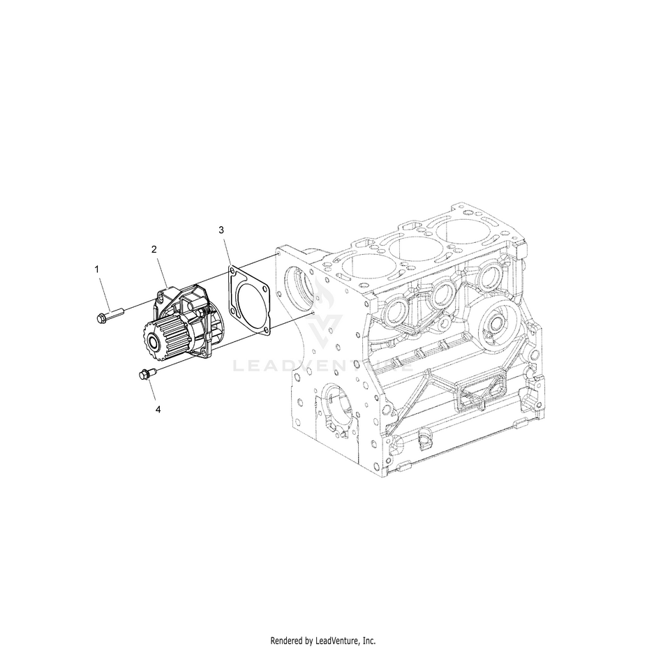 An Image of a Genuine Polaris Parts Schematic Diagram showing the schematic - ENGINE: WATER PUMP - 2017 POLARIS RANGER 1000 DIESEL