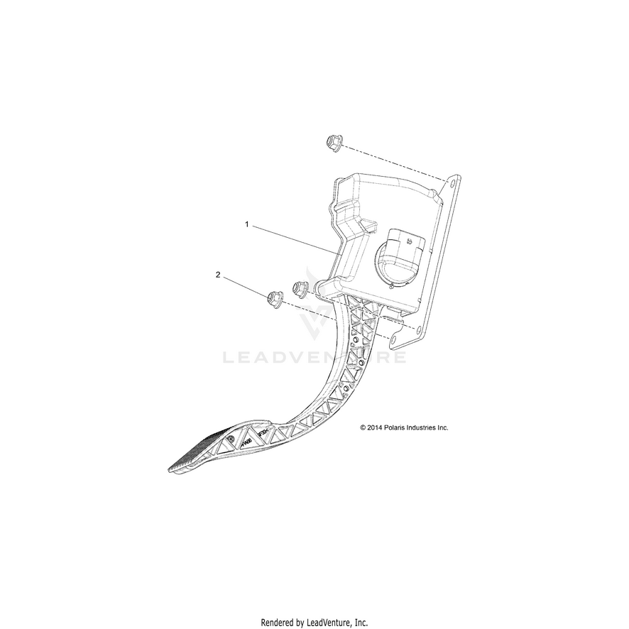An Image of a Genuine Polaris Parts Schematic Diagram showing the schematic - ELECTRICAL: THROTTLE PEDAL - 2018 POLARIS RANGER EV