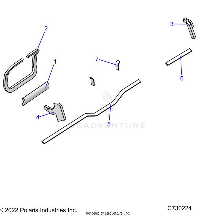 An Image of a Genuine Polaris Parts Schematic Diagram showing the schematic - BODY: DASH FOAM & SEALS - 2022 POLARIS RANGER CREW 570 NORTHSTAR