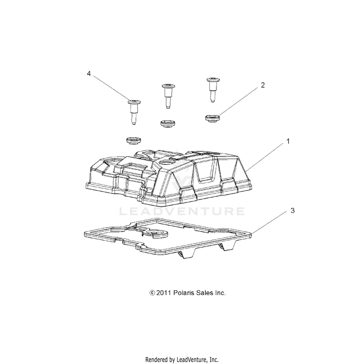 An Image of a Genuine Polaris Parts Schematic Diagram showing the schematic - ENGINE: VALVE COVER - 2019 POLARIS RANGER 570