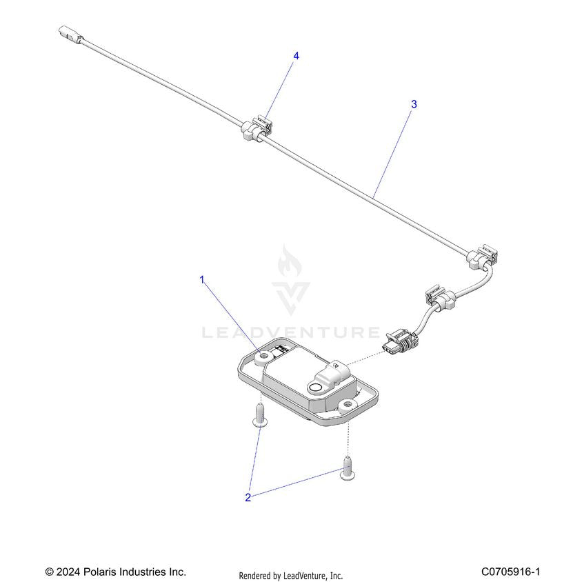 An Image of a Genuine Polaris Parts Schematic Diagram showing the schematic - ELECTRICAL: DOME LIGHTS AND HARNESS - 2024 POLARIS XPEDITION XP5 NORTHSTAR