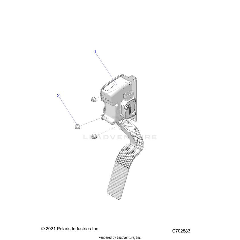 An Image of a Genuine Polaris Parts Schematic Diagram showing the schematic - ENGINE: THROTTLE PEDAL - 2024 POLARIS XPEDITION XP ULTIMATE