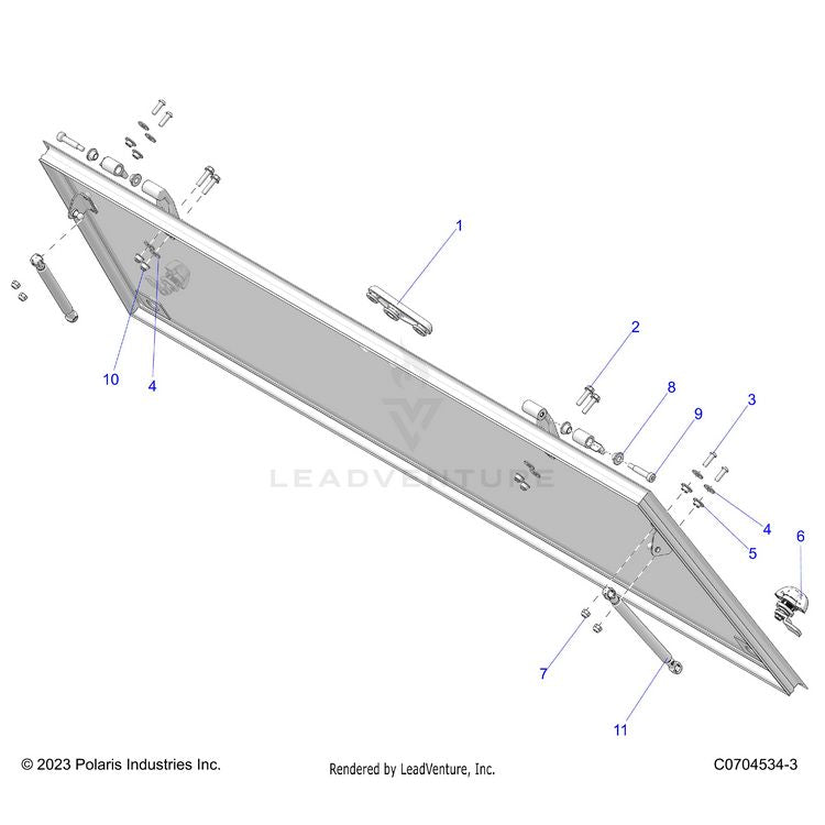 An Image of a Genuine Polaris Parts Schematic Diagram showing the schematic - BODY: REAR WINDOW ASM. - 2024 POLARIS XPEDITION ADV NORTHSTAR