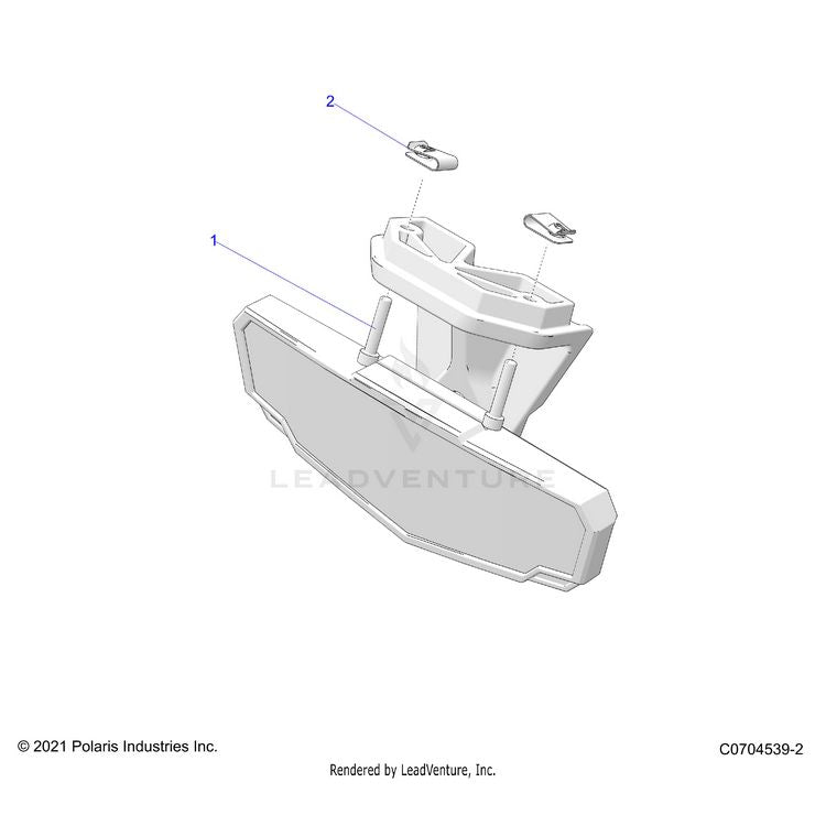An Image of a Genuine Polaris Parts Schematic Diagram showing the schematic - BODY: MIRROR REAR VIEW - 2025 POLARIS XPEDITION ADV 5 NORTHSTAR