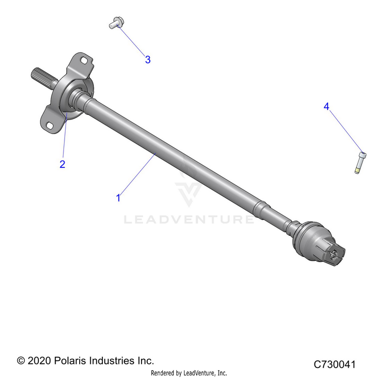 An Image of a Genuine Polaris Parts Schematic Diagram showing the schematic - DRIVE TRAIN: FRONT PROP SHAFT - 2021 POLARIS RANGER XP 1000 NORTHSTAR TRAIL BOSS EVAP