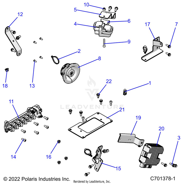 An Image of a Genuine Polaris Parts Schematic Diagram showing the schematic - ELECTRICAL: WIRE HARNESS COMPONENTS - 2022 POLARIS RANGER CREW XP 1000 HIGH LIFTER