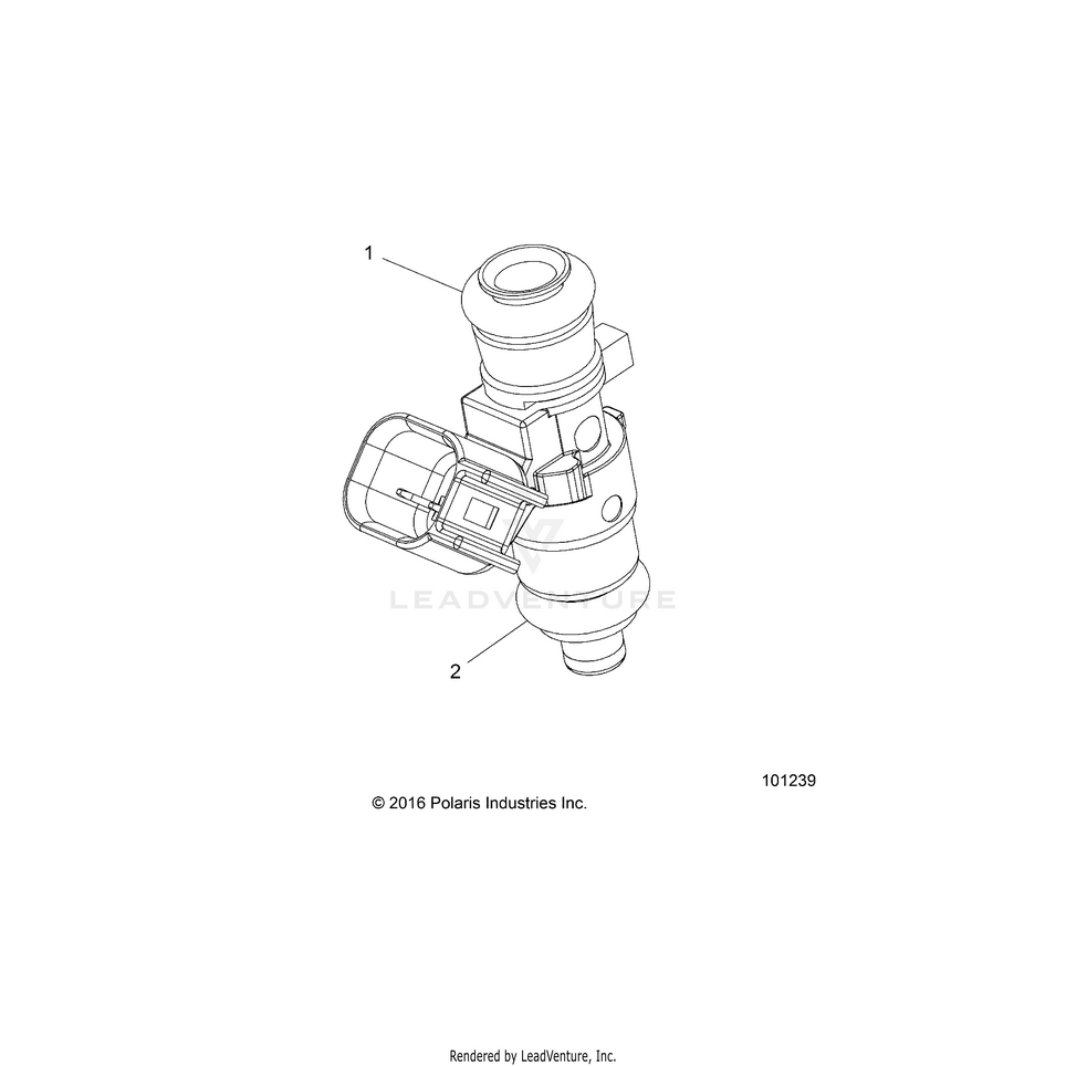 An Image of a Genuine Polaris Parts Schematic Diagram showing the schematic - ENGINE: FUEL INJECTOR - 2022 POLARIS RANGER 570