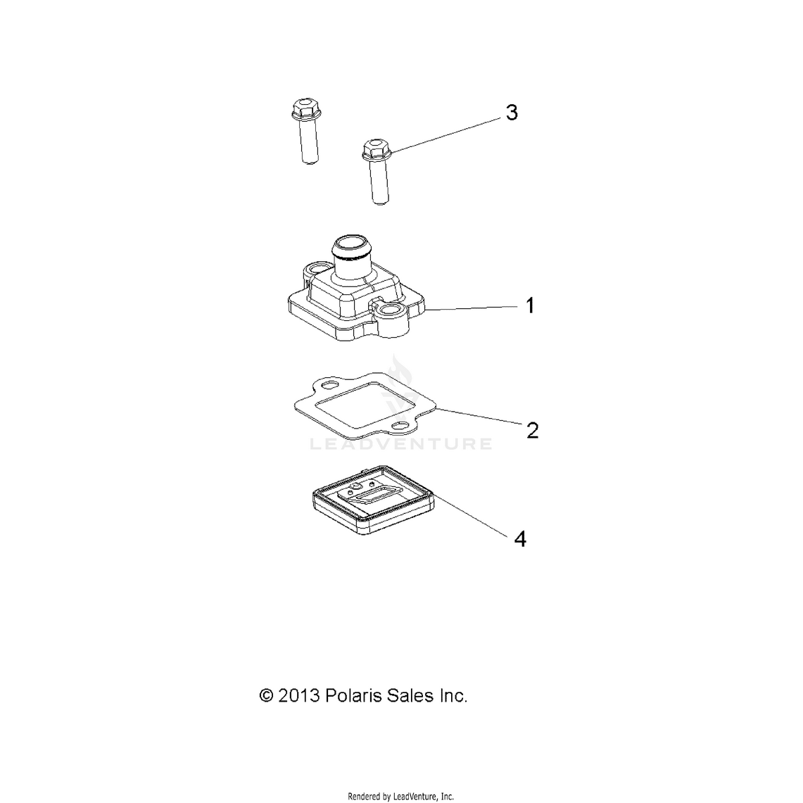 An Image of a Genuine Polaris Parts Schematic Diagram showing the schematic - ENGINE: BREATHER - 2021 POLARIS RANGER 500 2WD