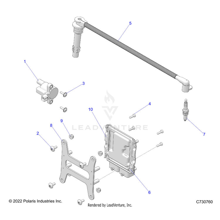 An Image of a Genuine Polaris Parts Schematic Diagram showing the schematic - ELECTRICAL: IGNITION - 2025 POLARIS RANGER 570 FULL SIZE