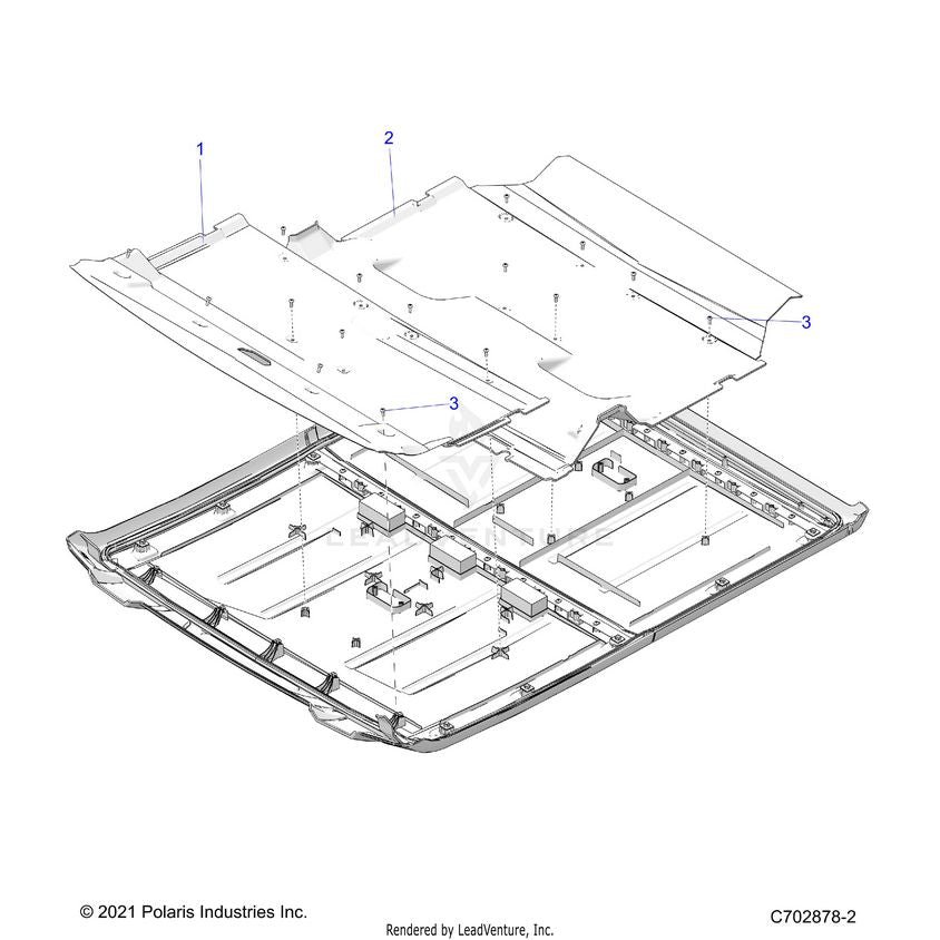 An Image of a Genuine Polaris Parts Schematic Diagram showing the schematic - BODY: ROOF LINERS 5P - 2024 POLARIS XPEDITION XP5 ULTIMATE