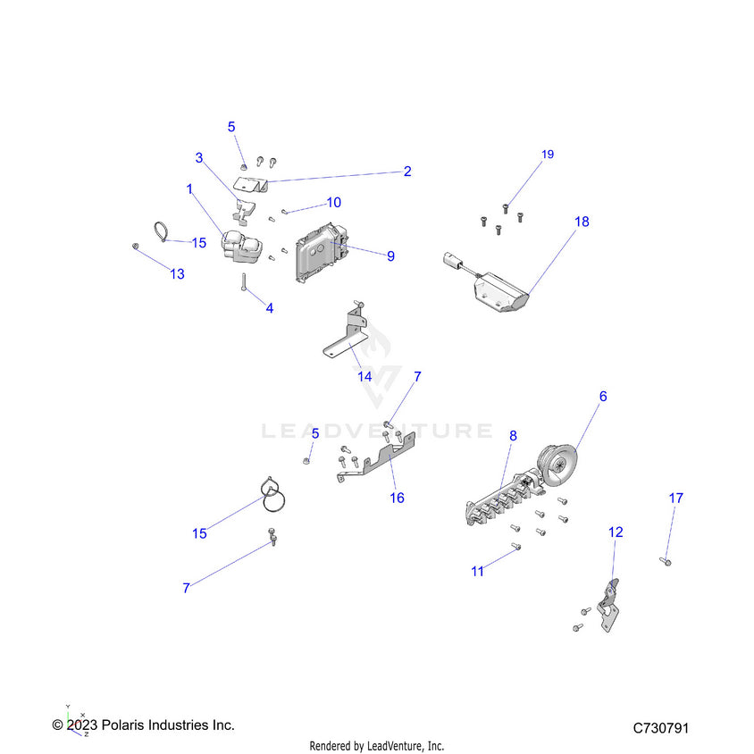 An Image of a Genuine Polaris Parts Schematic Diagram showing the schematic - ELECTRICAL: WIRE HARNESS COMPONANTS - 2025 POLARIS RANGER 1000 XP NORTHSTAR ULTIMATE TRAIL BOSS