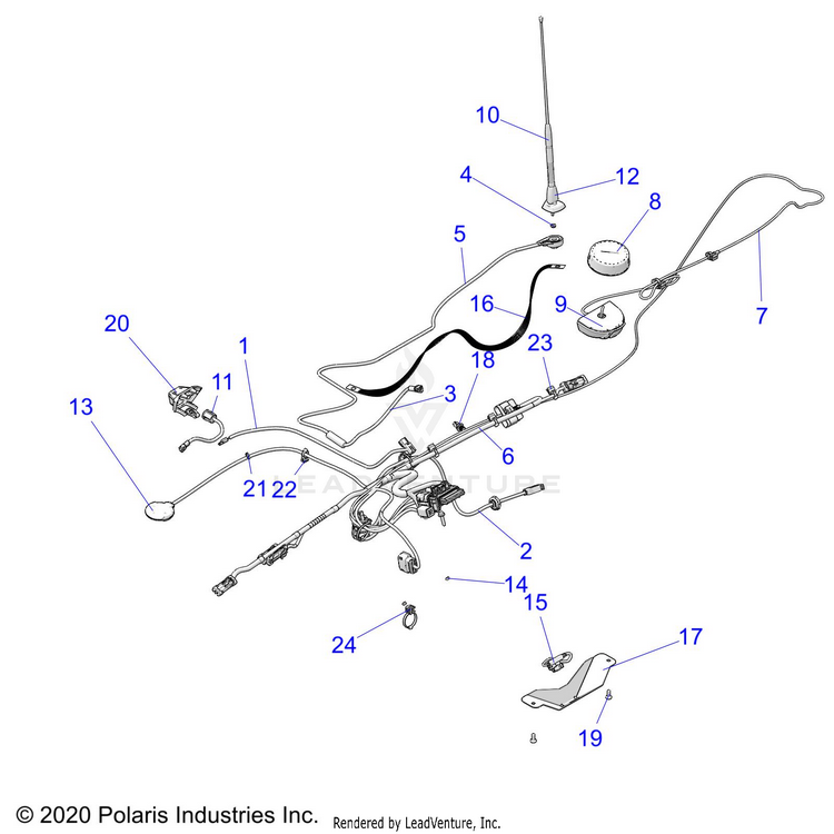 An Image of a Genuine Polaris Parts Schematic Diagram showing the schematic - ELECTRICAL: DASH INSTRUMENTS RIDE CAMMAND - 2021 POLARIS RANGER XP 1000 EPS NORTHSTAR