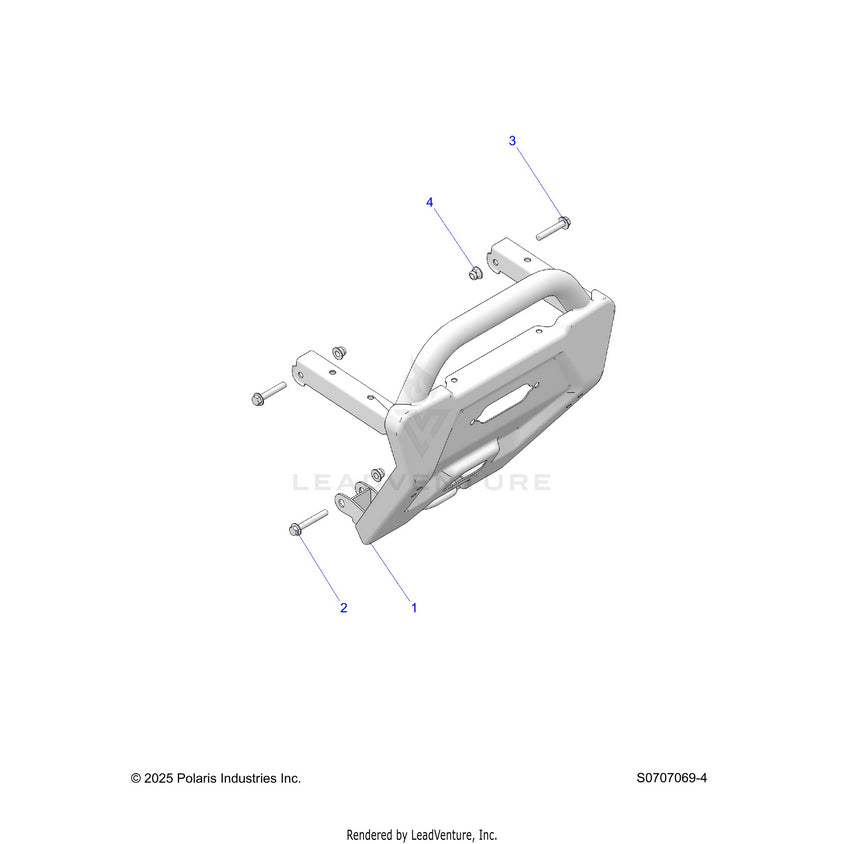 An Image of a Genuine Polaris Parts Schematic Diagram showing the schematic - BODY: BUMPER - 2026 POLARIS RANGER 570
