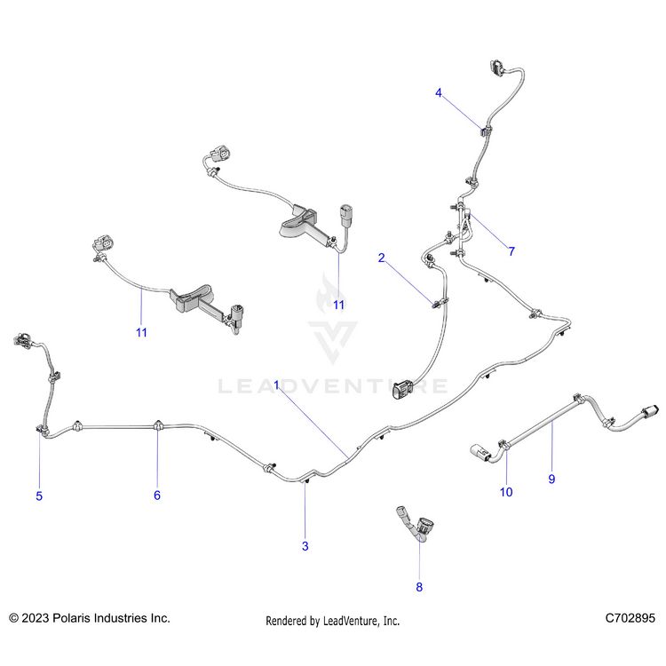 An Image of a Genuine Polaris Parts Schematic Diagram showing the schematic - ELECTRICAL: HARNESS MISC - 2024 POLARIS XPEDITION XP NORTHSTAR