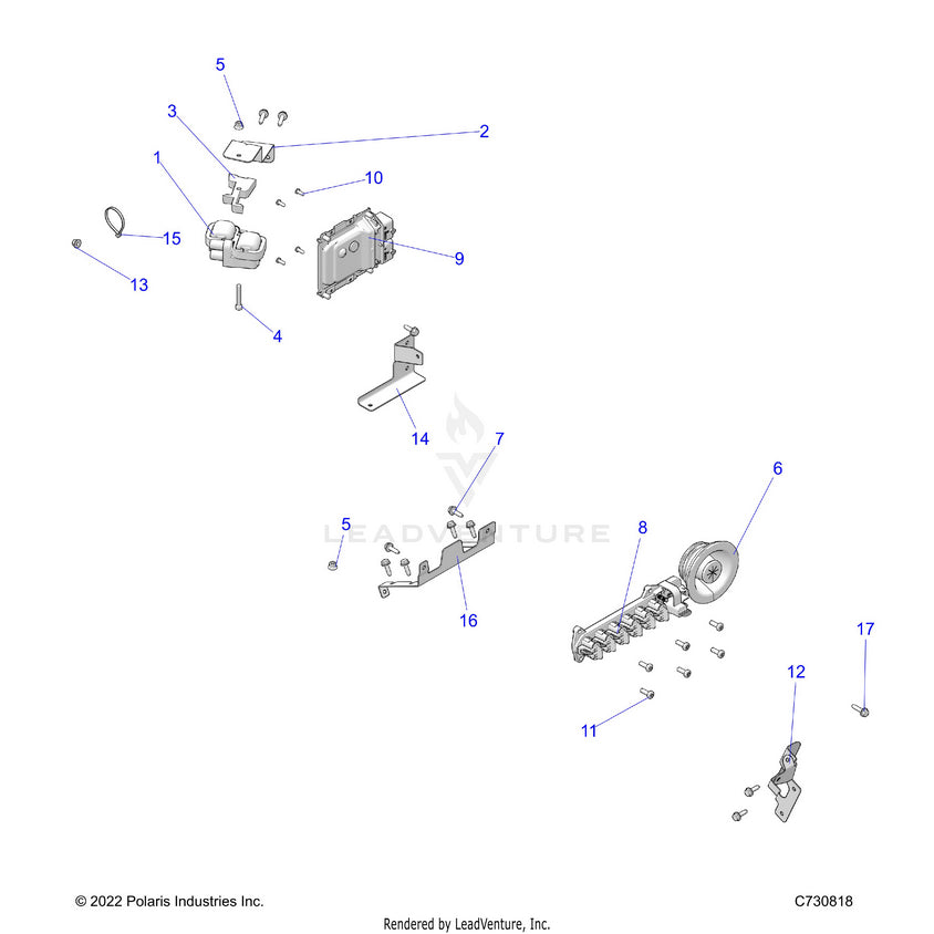 An Image of a Genuine Polaris Parts Schematic Diagram showing the schematic - ELECTRICAL: WIRE HARNESS COMPONENTS - 2023 POLARIS RANGER XP 1000 NORTHSTAR ULTIMATE EVAP