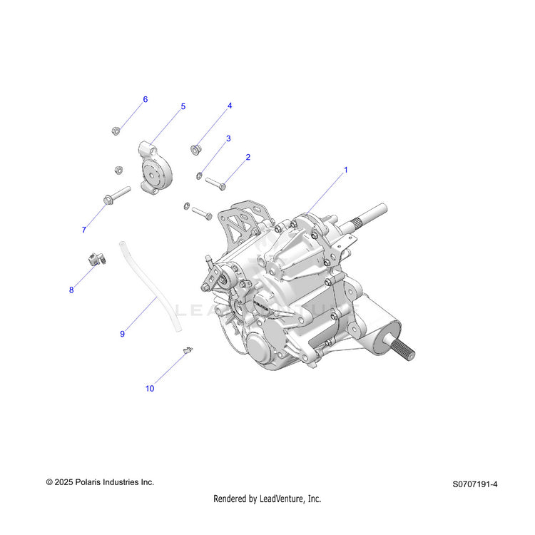 An Image of a Genuine Polaris Parts Schematic Diagram showing the schematic - DRIVE TRAIN: MAIN GEARCASE MOUNTING - 2026 POLARIS RANGER 570 EPS