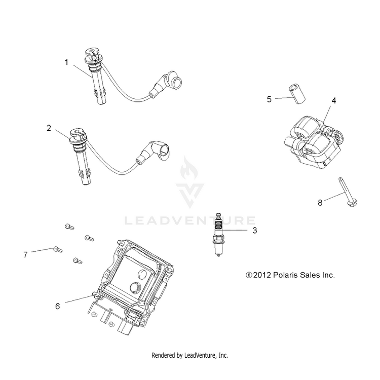 An Image of a Genuine Polaris Parts Schematic Diagram showing the schematic - ELECTRICAL: IGNITION - 2017 POLARIS RANGER CREW XP 1000 EPS