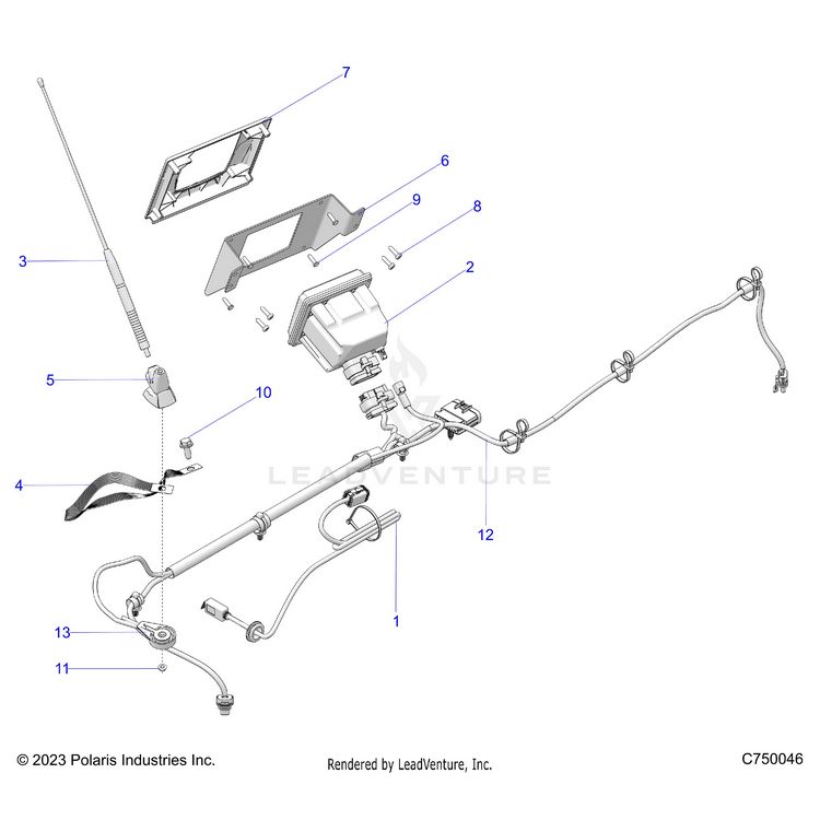 An Image of a Genuine Polaris Parts Schematic Diagram showing the schematic - ELECTRICAL: AUDIO STANDARD - 2024 POLARIS GENERAL XP 1000 PREMIUM