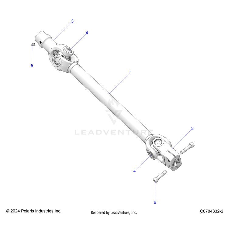 An Image of a Genuine Polaris Parts Schematic Diagram showing the schematic - DRIVE TRAIN: FRONT PROP SHAFT - 2024 POLARIS XPEDITION ADV ULTIMATE