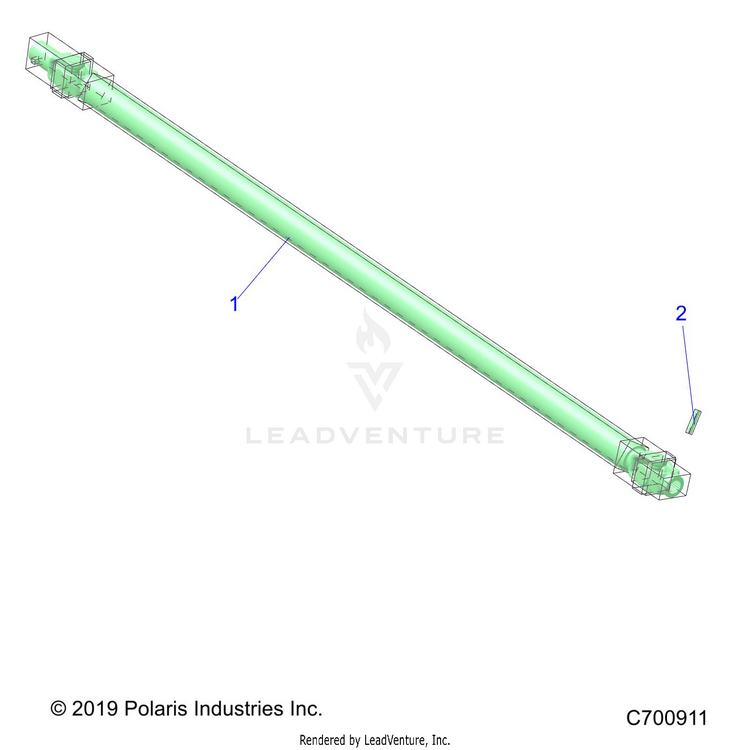 An Image of a Genuine Polaris Parts Schematic Diagram showing the schematic - DRIVE TRAIN: FRONT PROP SHAFT - 2020 POLARIS RANGER 1000 FULL SIZE