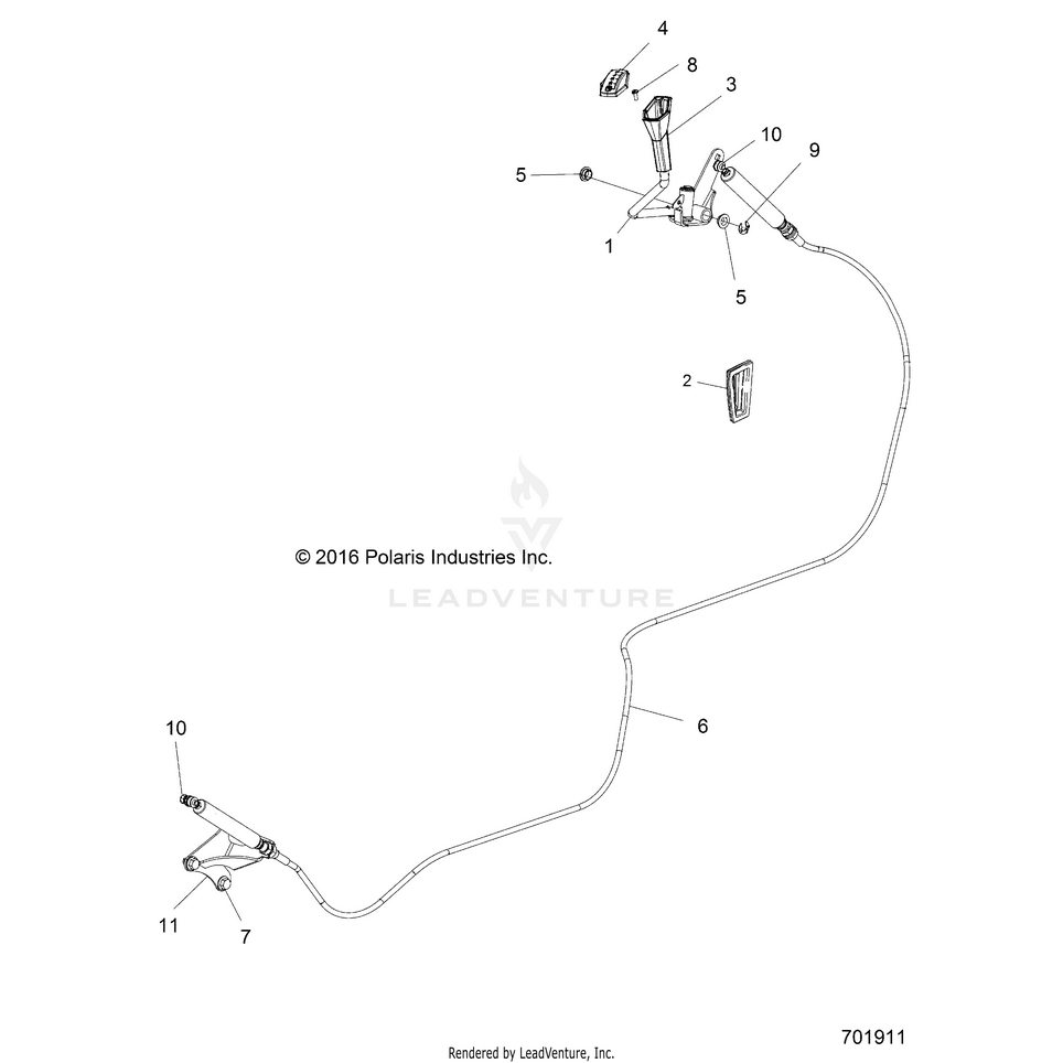 An Image of a Genuine Polaris Parts Schematic Diagram showing the schematic - DRIVE TRAIN: GEAR SELECTOR - 2018 POLARIS RANGER CREW XP 1000 EPS