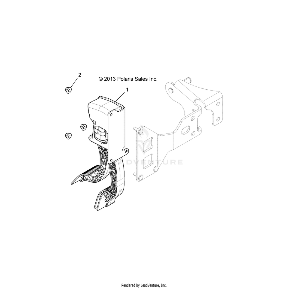 An Image of a Genuine Polaris Parts Schematic Diagram showing the schematic - ELECTRICAL: THROTTLE PEDAL - 2019 POLARIS RANGER 900 XP