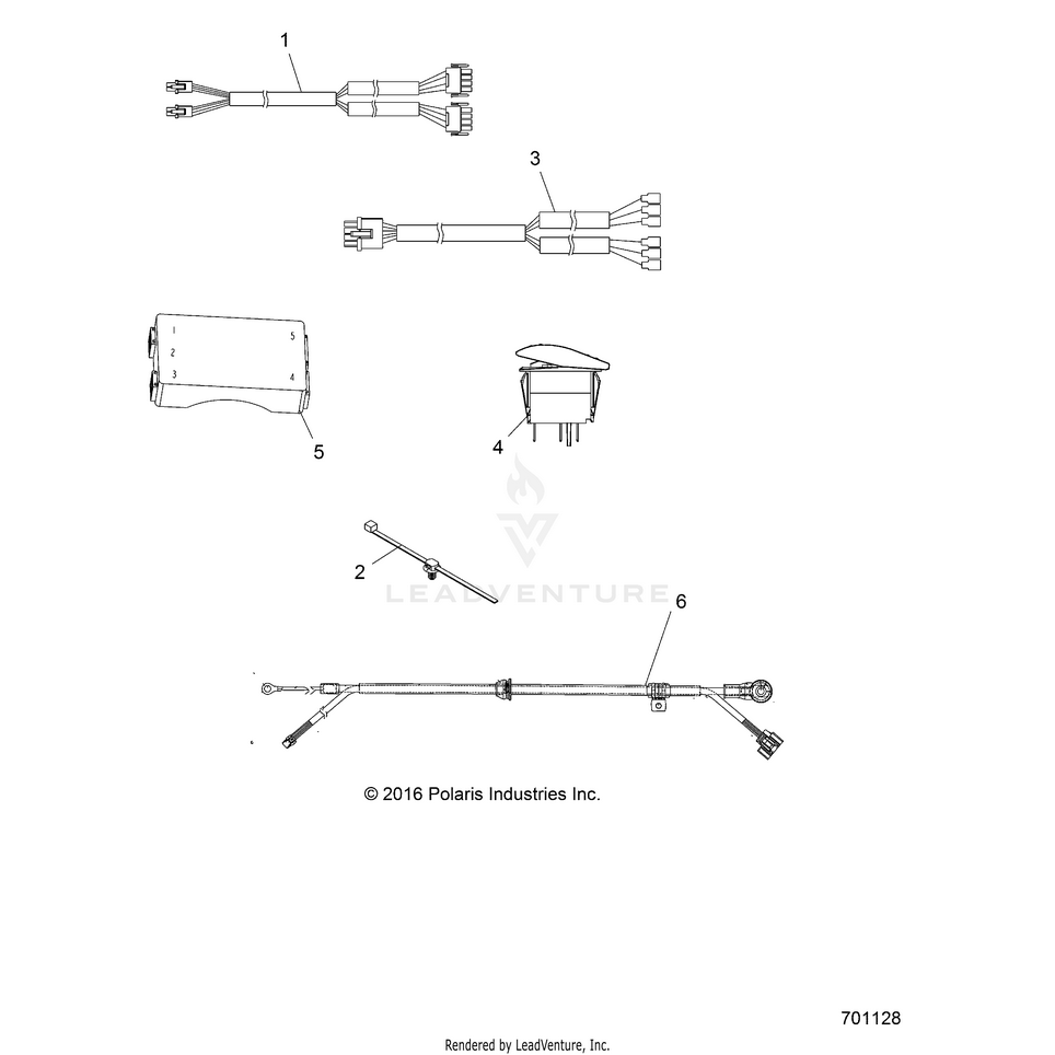 An Image of a Genuine Polaris Parts Schematic Diagram showing the schematic - ELECTRICAL: OPTIONS - 2017 POLARIS RANGER XP 1000