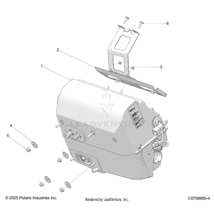 An Image of a Genuine Polaris Parts Schematic Diagram showing the schematic - BODY: HVAC MAIN MOUNTING - 2026 POLARIS XPEDITION XP5 NORTHSTAR