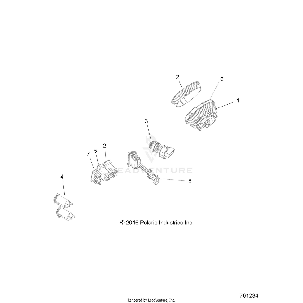 An Image of a Genuine Polaris Parts Schematic Diagram showing the schematic - ELECTRICAL: DASH INSTRUMENTS & CONTROLS - 2017 POLARIS RANGER CREW XP 1000 EPS