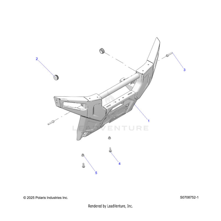 An Image of a Genuine Polaris Parts Schematic Diagram showing the schematic - BODY: FRONT BUMPER - 2026 POLARIS RANGER 1000 XP NORTHSTAR