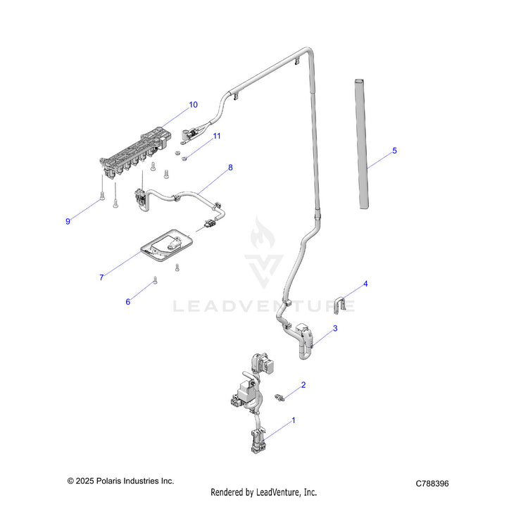An Image of a Genuine Polaris Parts Schematic Diagram showing the schematic - BODY: DOME LIGHT - 2024 POLARIS RANGER 1000 XP NORTHSTAR ULTIMATE TRAIL BOSS