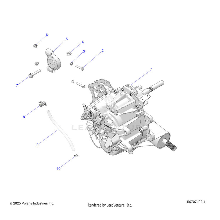 An Image of a Genuine Polaris Parts Schematic Diagram showing the schematic - DRIVE TRAIN: MAIN GEARCASE MOUNTING - 2026 POLARIS RANGER 570 CREW NORTHSTAR