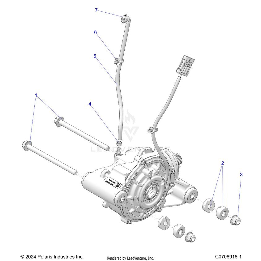 An Image of a Genuine Polaris Parts Schematic Diagram showing the schematic - DRIVE TRAIN: FRONT GEARCASE MOUNTING - 2026 POLARIS XPEDITION ADV NORTHSTAR