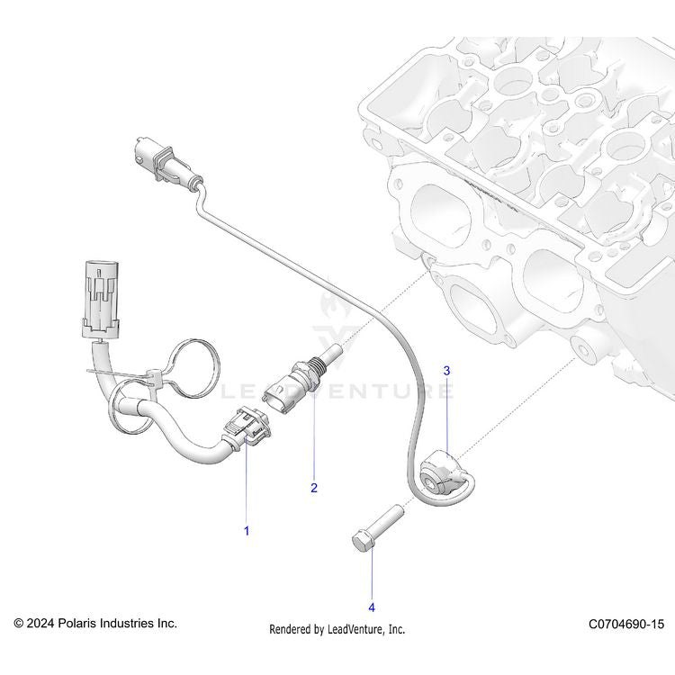 An Image of a Genuine Polaris Parts Schematic Diagram showing the schematic - ENGINE: SENSORS - 2024 POLARIS XPEDITION XP ULTIMATE