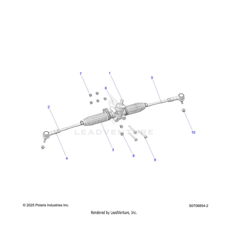 An Image of a Genuine Polaris Parts Schematic Diagram showing the schematic - STEERING: STEERING GEARBOX - 2026 POLARIS RANGER 570 CREW