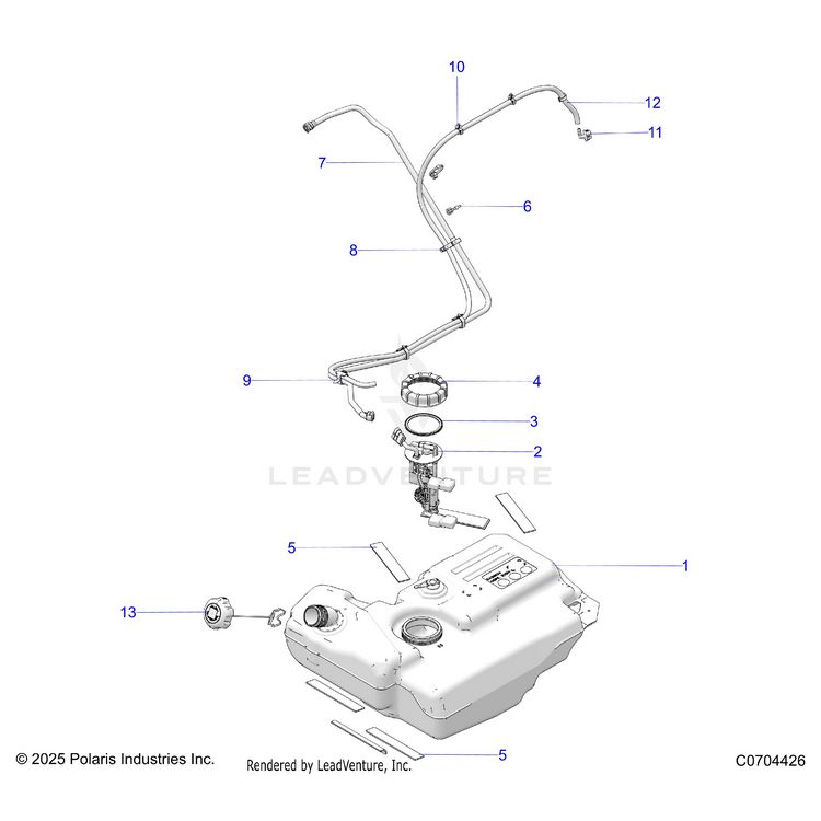 An Image of a Genuine Polaris Parts Schematic Diagram showing the schematic - FUEL: FUEL SYSTEM - 2022 POLARIS GENERAL 1000 SPORT EPS