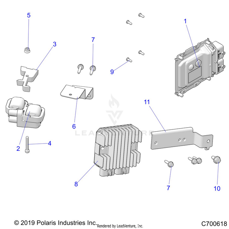 An Image of a Genuine Polaris Parts Schematic Diagram showing the schematic - ELECTRICAL: SENSORS & MODULES - 2021 POLARIS RANGER 1000 EPS FULL SIZE