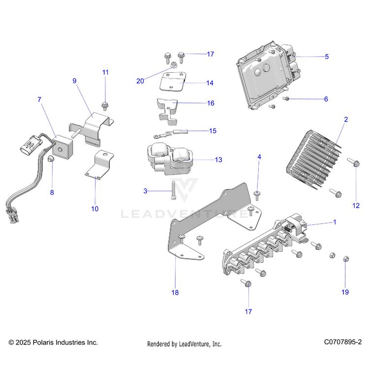 An Image of a Genuine Polaris Parts Schematic Diagram showing the schematic - ELECTRICAL: COMPONENTS AND OPTIONS - 2026 POLARIS GENERAL XP 4 1000 ULTIMATE
