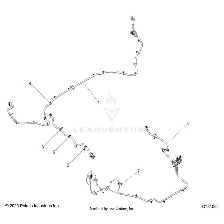 An Image of a Genuine Polaris Parts Schematic Diagram showing the schematic - ELECTRICAL: WIRE HARNESS BOX - 2026 POLARIS RANGER XD 1500 NORTHSTAR MOUNTAINEER EDITION CREW