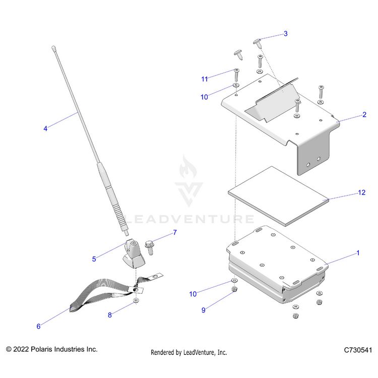 An Image of a Genuine Polaris Parts Schematic Diagram showing the schematic - ELECTRICAL: AUDIO AMP - 2022 POLARIS GENERAL XP 4 1000 DELUXE RIDE COMMAND