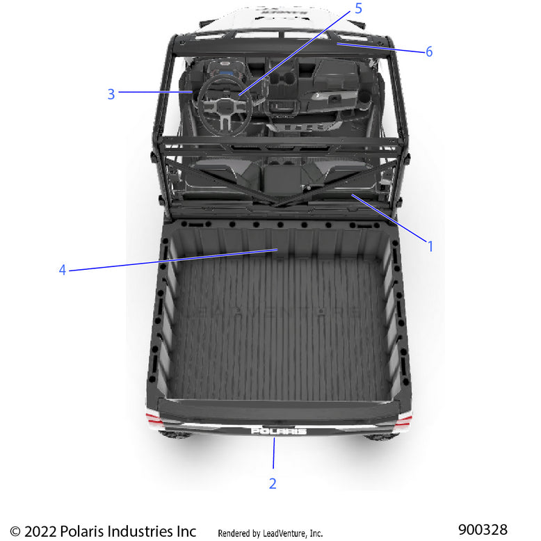 An Image of a Genuine Polaris Parts Schematic Diagram showing the schematic - BODY: DECALS GENERAL - 2022 POLARIS RANGER 1000 FULL SIZE
