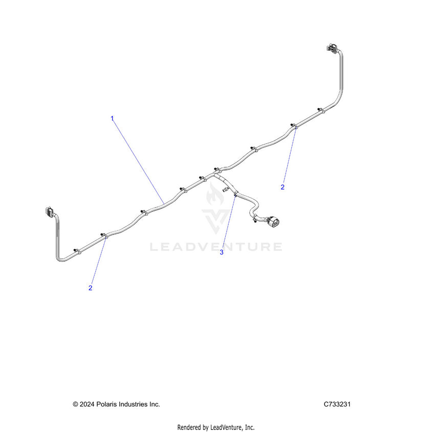 An Image of a Genuine Polaris Parts Schematic Diagram showing the schematic - ELECTRICAL: WIRE HARNESS BOX - 2025 POLARIS RANGER 1000 XP NORTHSTAR ULTIMATE