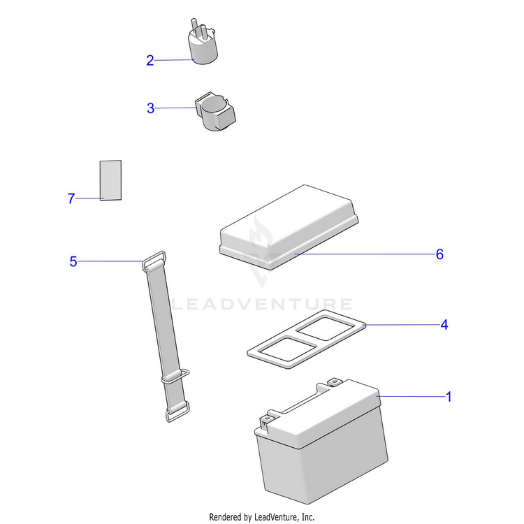 An Image of a Genuine Polaris Parts Schematic Diagram showing the schematic - ELECTRICAL: BATTERY - 2023 POLARIS RANGER 150 EFI