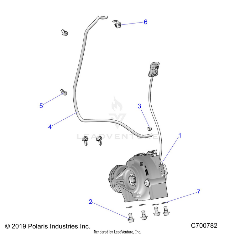 An Image of a Genuine Polaris Parts Schematic Diagram showing the schematic - DRIVE TRAIN: FRONT GEARCASE MOUNTING - 2020 POLARIS RANGER XP 1000 EPS RIDE COMMAND