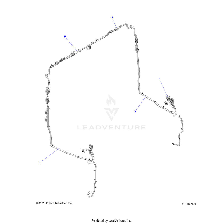 An Image of a Genuine Polaris Parts Schematic Diagram showing the schematic - BODY: ELECTRICAL COMPONENTS DOOR/WINDOW - 2024 POLARIS RANGER 1000 XP NORTHSTAR ULTIMATE TRAIL BOSS