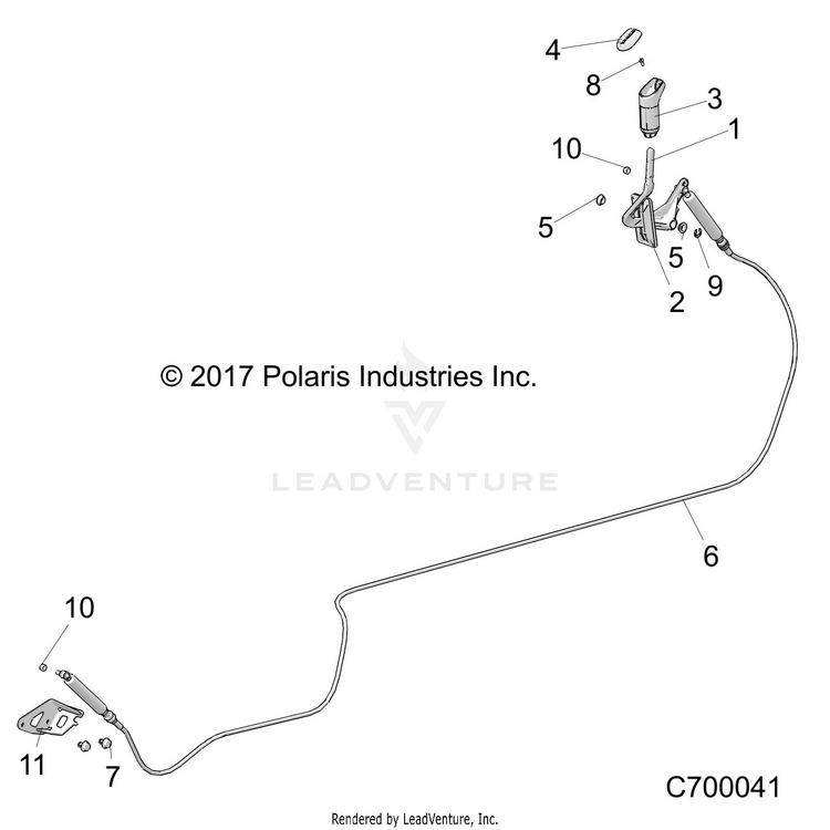 An Image of a Genuine Polaris Parts Schematic Diagram showing the schematic - DRIVE TRAIN: GEAR SELECTOR - 2021 POLARIS RANGER XP 1000 RIDE COMMAND